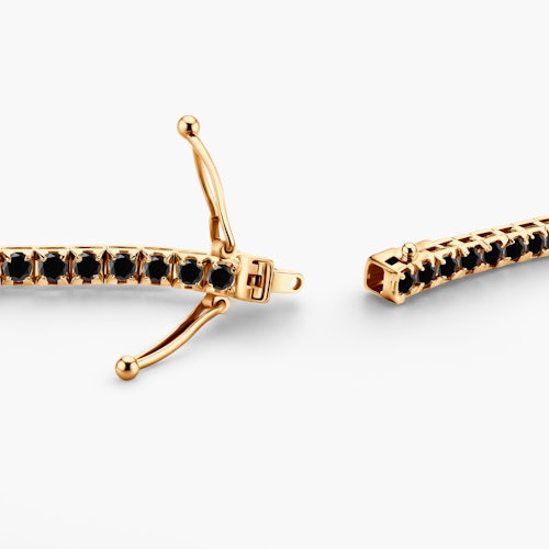 Naszyjnik tenisowy Luminy 2,5mm: złoto, czarne diamenty